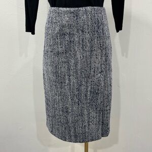 Brooks Brothers Wool Tweed Pencil Skirt | Front Side Slit | Fully Lined | Size 8